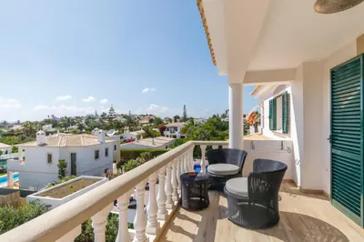 a balcony with a view of the city at Vida Boa Lodge in Lagos