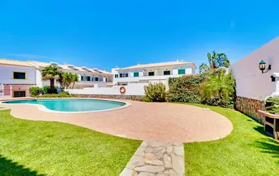a yard with a swimming pool in a house at Casadaluz 18 in Luz