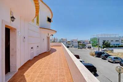 a balcony of a building with a parking lot at Casadaluz 18 in Luz