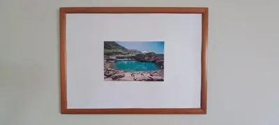 a framed picture of a picture of a lake at Costa Azul in Porto Moniz