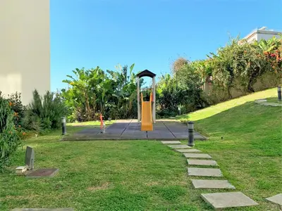 a gazebo in the middle of a park at Charming Calheta Plaza Penthouse in Calheta