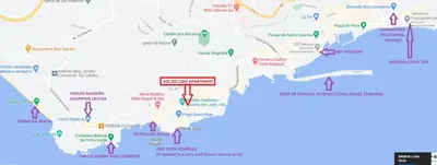 a map of syracuseracusefecture with a red marker at Sol do Lido in Funchal