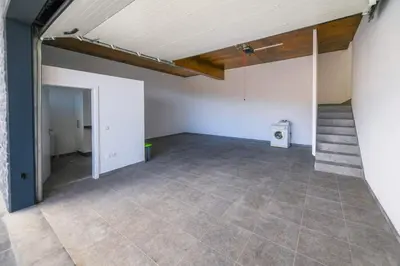 an empty room with a staircase and a stair case at Villa Golden Charm in Tábua