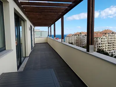 a balcony with a view of the city at Sun Island Apartments in Funchal