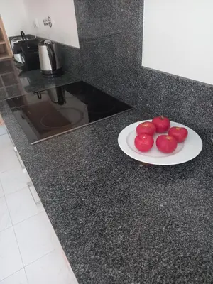 a plate of tomatoes on a counter in a kitchen at La Suite Calypso in Luz