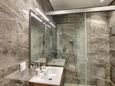 a bathroom with a sink and a shower at Paradise Apartment by LovelyStay in Funchal