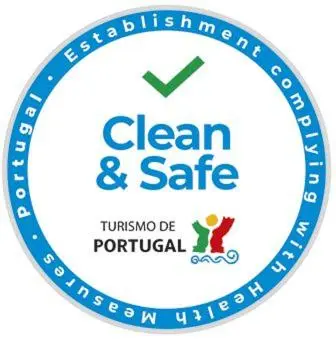 a blue clean and safe logo on a white background at Lazy Lizard by the Ocean in Seixal