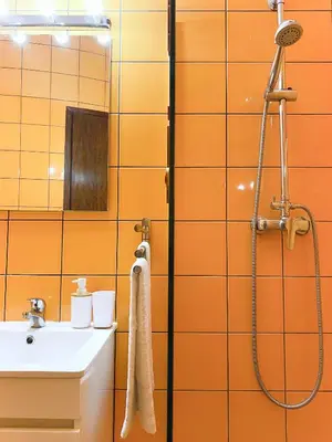 a bathroom with a shower and a sink at REFÚGIO DO CARANGUEJO - Praia da Luz - WiFi, Private Pool & BBQ in Luz