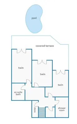 a floor plan of a house at Villa Cinco by Villa Plus in Luz
