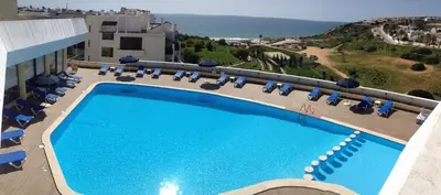 an overhead view of a swimming pool in a resort at Magnólia Mar Senses in Lagos