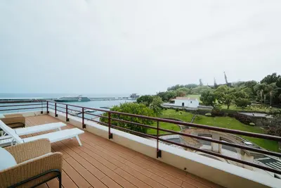 a balcony of a house with a view of the water at Rooftop Marina l by Madeira Best Apartments in Funchal