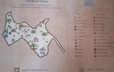 a map of the menu of the restaurant at Casita - Cantinho do Paraíso in Vila do Porto