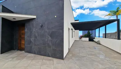 a modern house with a black and white facade at Villa Estrelícia by LovelyStay in Ribeira Brava