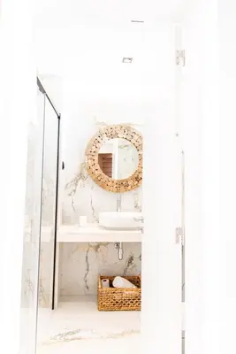 a bathroom with a sink and a mirror at Rooftop Funchal II by Madeira Best Apartments in Funchal