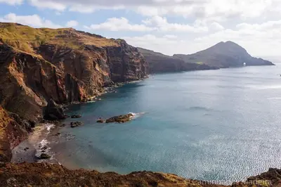a view of a beach on a rocky coast at Casa do Curral Velho in Santana