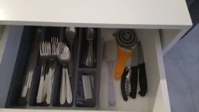 a drawer filled with utensils and utensils at Panoramic View Apartment in Funchal