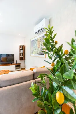 a living room with a couch and a lemon tree at Banana Lodge by Atlantic Holiday in Funchal