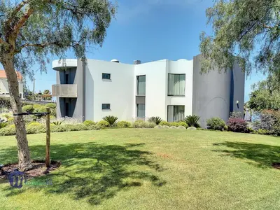 a white building with a tree in a yard at Villa Bonsai in Arco da Calheta