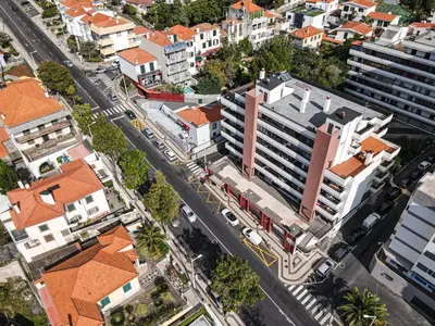 an overhead view of a city with buildings at Camoes Apartment by Atlantic Holiday in Funchal