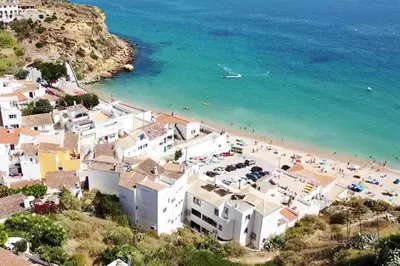 an aerial view of a beach and buildings at Vista Mar - Burgau in Burgau