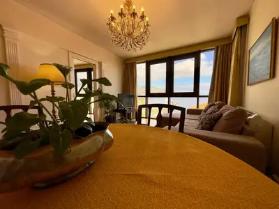 a living room with a table with a plant on it at Madeira Inn Group in Funchal