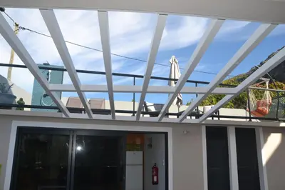 a glass roof on top of a building at Casa d' Avó Zeza in Jardim do Mar