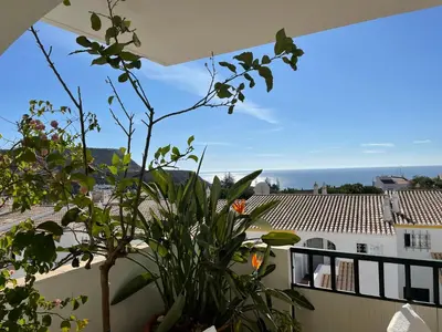 a view from the balcony of a house at Superbe appartement vue sur mer à 180° Luz in Luz