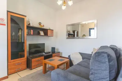 a living room with a couch and a television at Avelino Apartment by Atlantic Holiday in Machico