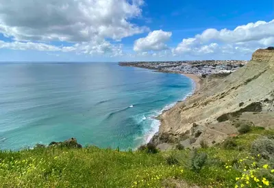 a view of the ocean and a beach at Serenity bright flat T3, 2 terraces seaview 600m beach in Luz