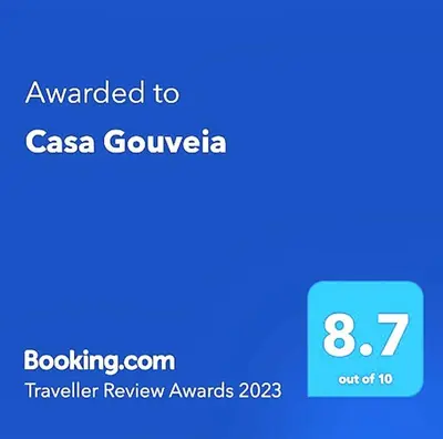 a screenshot of a cell phone with the text awarded to casa govaza at Casa Gouveia in Porto Santo