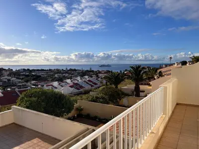 a balcony with a view of the ocean at Casa da Pedreira in Porto Santo