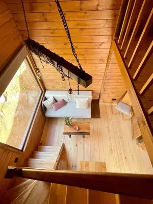 an overhead view of a room in a tree house at Mountain Eco Shelter 3 in Funchal