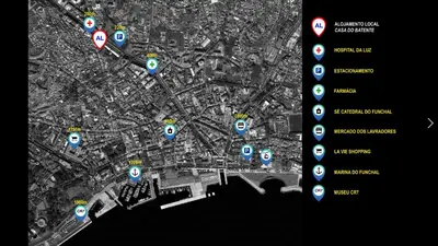 a map of a city with a bunch of icons at Casa do Batente - By WeHost in Funchal