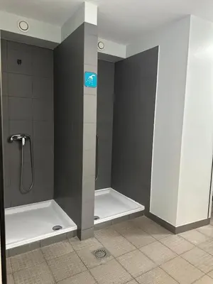 a shower stall in a bathroom with a shower at Luxury Sea View Apartment in Funchal