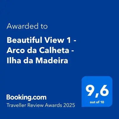 a screenshot of a cell phone with the text awarded to beautiful view area da at Beautiful View 1 - Arco da Calheta - Ilha da Madeira in Arco da Calheta
