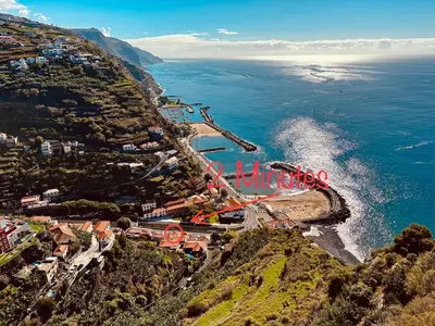 an aerial view of the amalfi coast at Vilamar 2 - Madeira Inn Group in Calheta