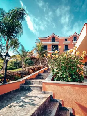 a set of stairs in front of a building at Ocean View Madeira 1 - Ponta do Sol in Canhas