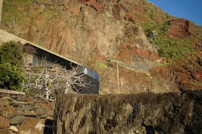 a bridge on the side of a mountain at Sunset Avenue for couple w/ jacuzzi spa hot water in Paul do Mar