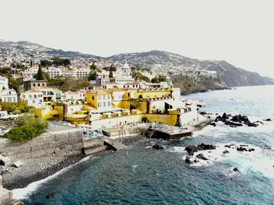 an aerial view of positano on the amalfi coast at Sea and Sun 4 You - Jardins da Imperatriz in Funchal