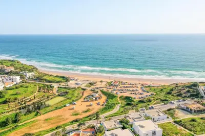 an aerial view of a beach and the ocean at WIOLA SeaView Apartment by MOJE Holiday in Lagos