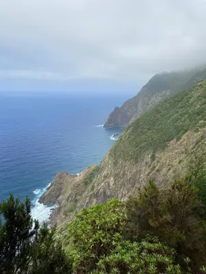 a view of the ocean from a mountain at Penha D'Águia Villa in Porto da Cruz