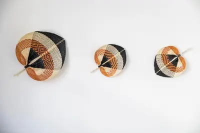 a pair of hoop earrings with a geometric pattern at Apartamentos Progresso 2º Dto in Funchal