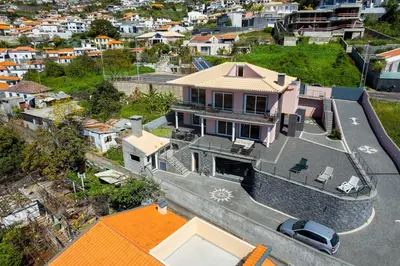 an aerial view of a house with at FLH Funchal House with Sea View in Funchal